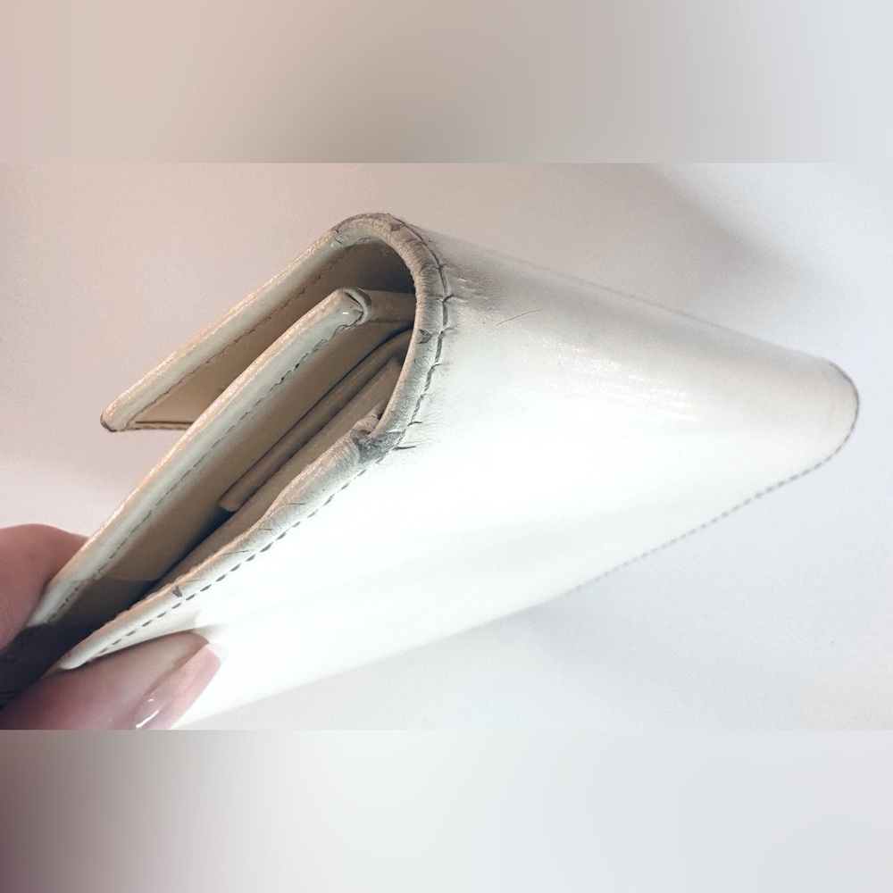 Prada Wallet Spazzolato Bianco Patent Leather Original COA 1997 Vintage Prada - Picture 5 of 16